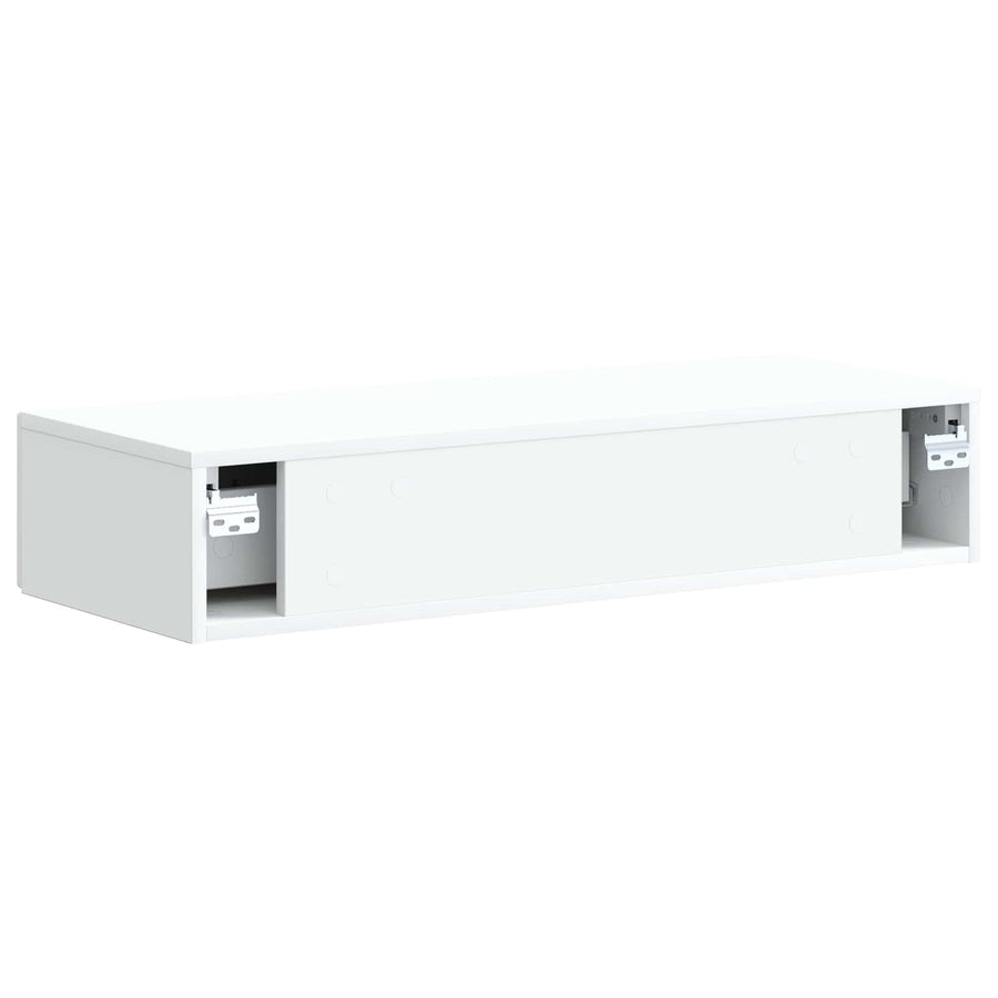 Wandmontage Zijtafel Wit 87,5 x 34,5 x 17 cm Bewerkt hout