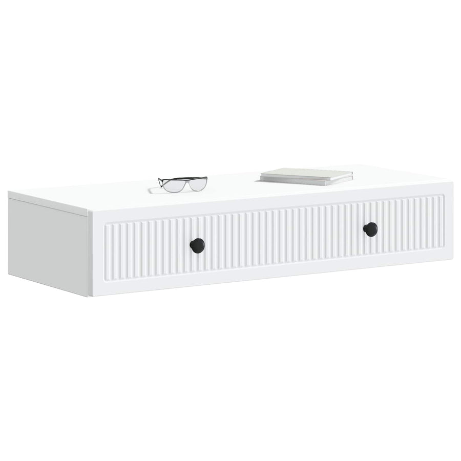 Wandmontage Zijtafel Wit 87,5 x 34,5 x 17 cm Bewerkt hout