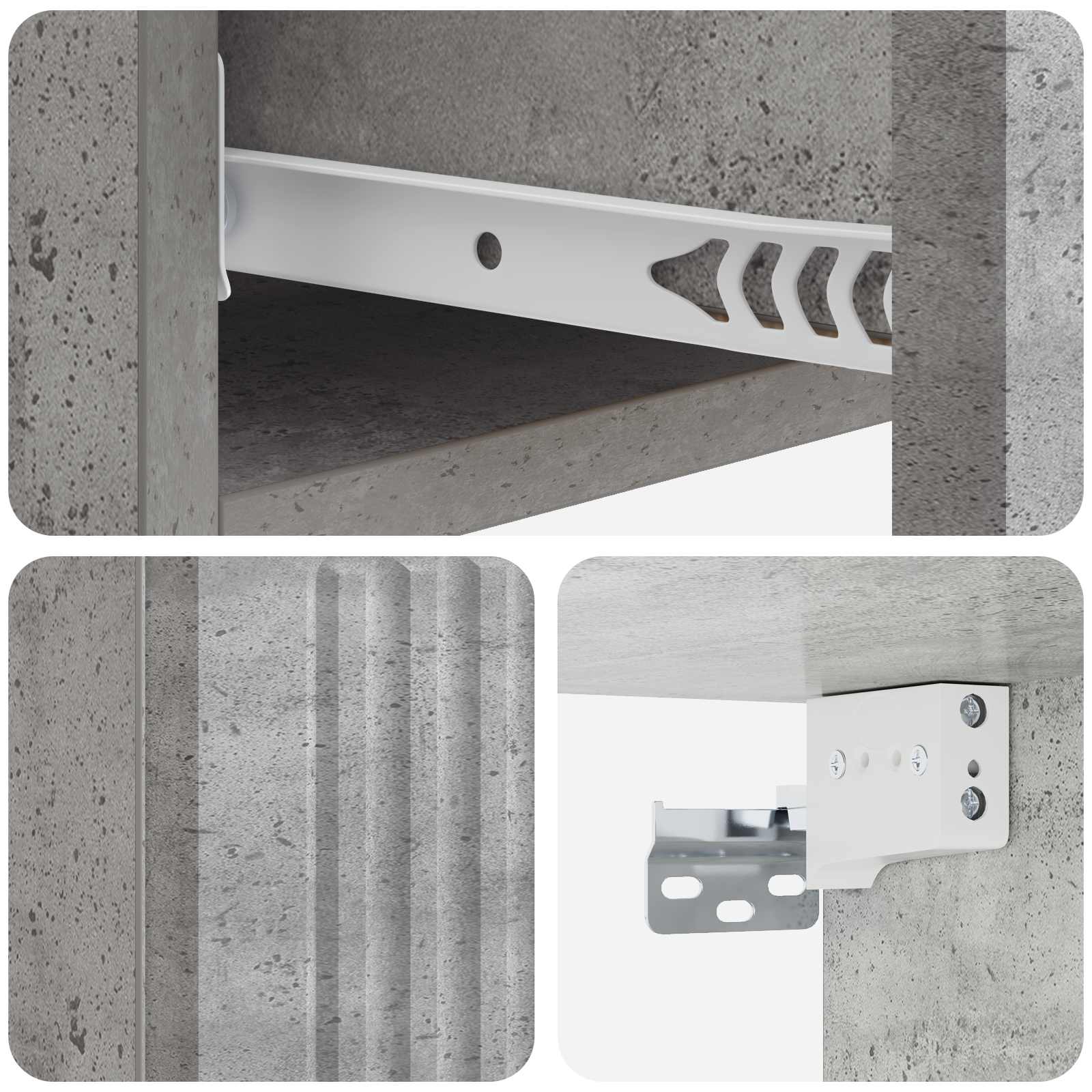 Wandmontage Zijtafel Betongrijs 87,5 x 34,5 x 17 cm