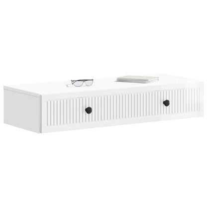 Wandmontage Zijtafel Hoogglans Wit 87,5 x 34,5 x 17 cm