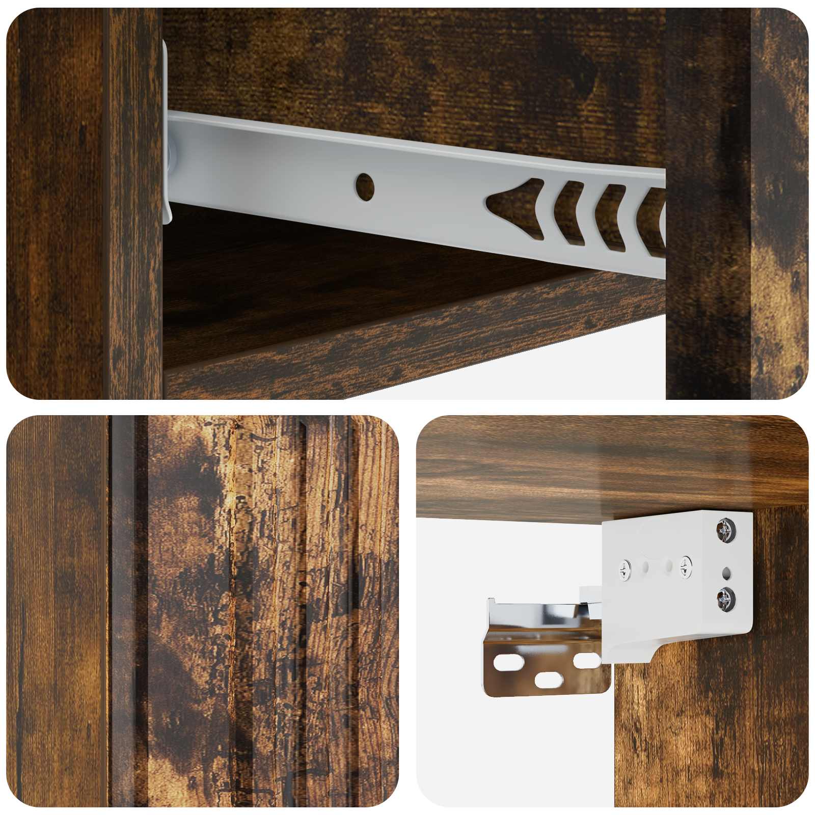 Wandmontage Zijtafel Gerookt eiken 87,5 x 34,5 x 17 cm