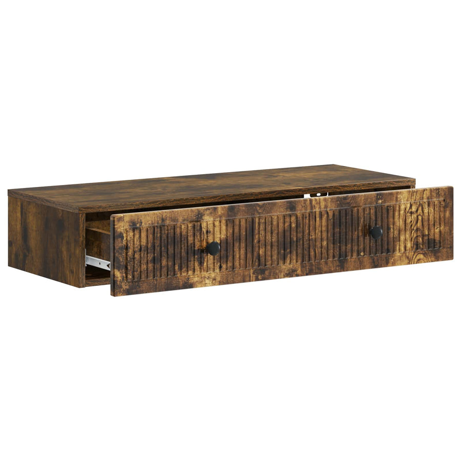 Wandmontage Zijtafel Gerookt eiken 87,5 x 34,5 x 17 cm