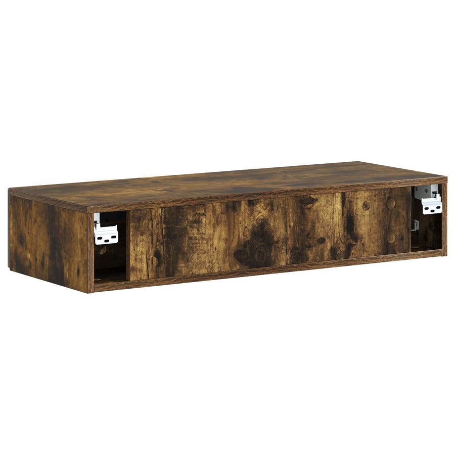 Wandmontage Zijtafel Gerookt eiken 87,5 x 34,5 x 17 cm