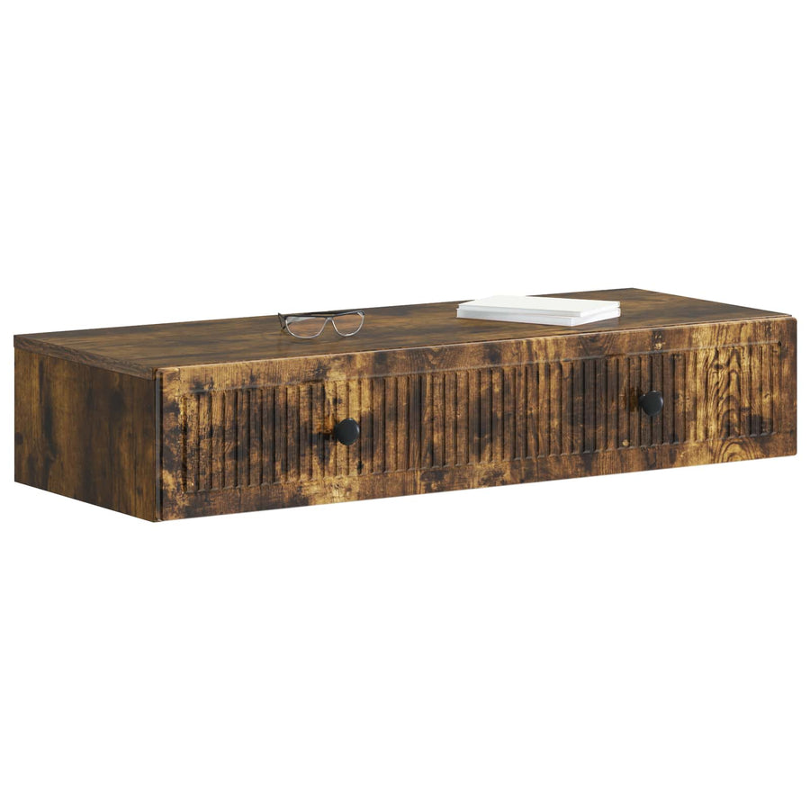 Wandmontage Zijtafel Gerookt eiken 87,5 x 34,5 x 17 cm