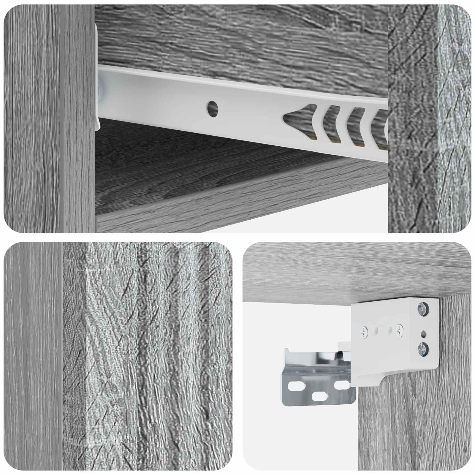 Wandmontage Zijtafel Grijs sonoma 87,5 x 34,5 x 17 cm