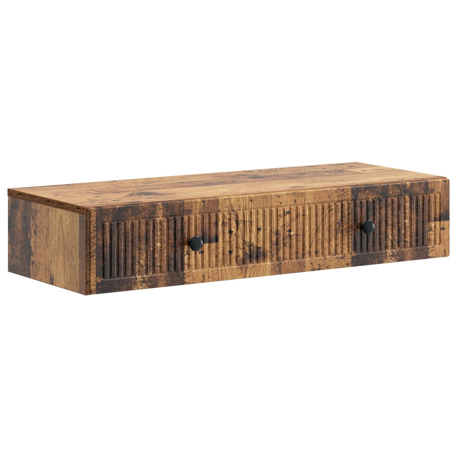 Wandmontage Zijtafel Oud hout 87,5 x 34,5 x 17 cm Bewerkt hout