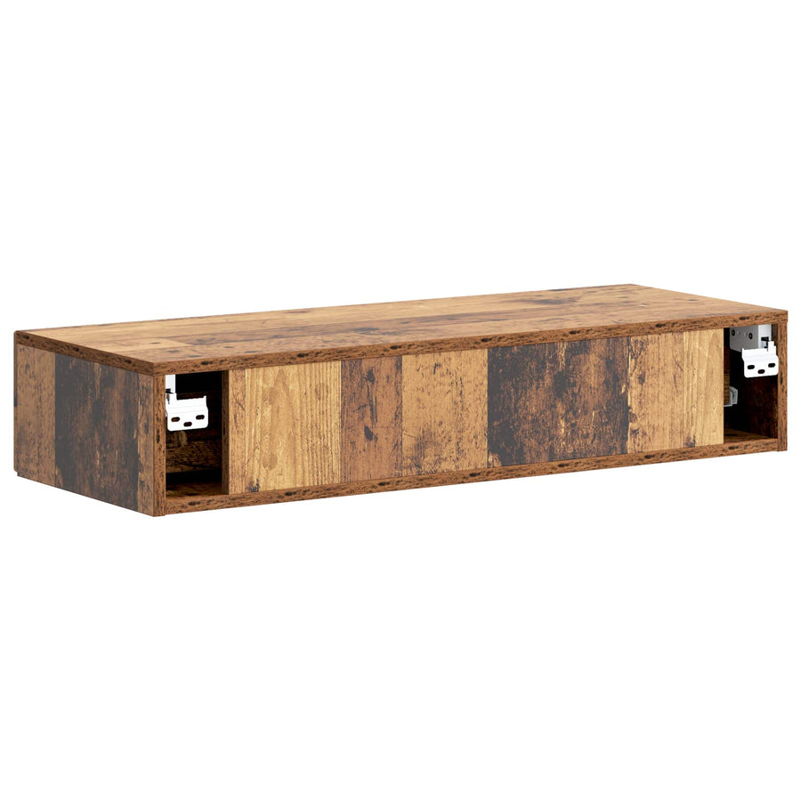 Wandmontage Zijtafel Oud hout 87,5 x 34,5 x 17 cm Bewerkt hout