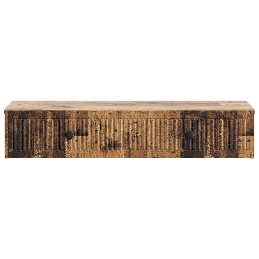 Wandmontage Zijtafel Oud hout 87,5 x 34,5 x 17 cm Bewerkt hout
