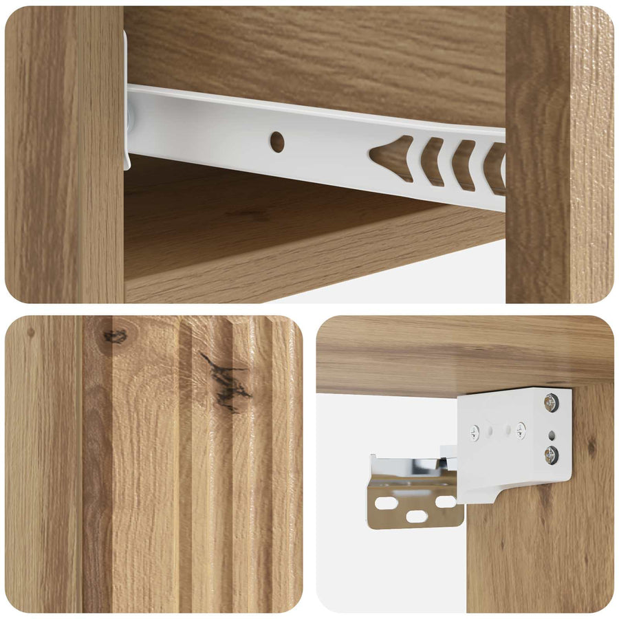 Wandmontage Zijtafel Artisanaal eiken 87,5 x 34,5 x 17 cm