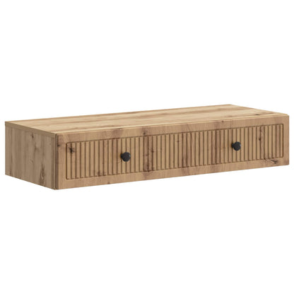 Wandmontage Zijtafel Artisanaal eiken 87,5 x 34,5 x 17 cm