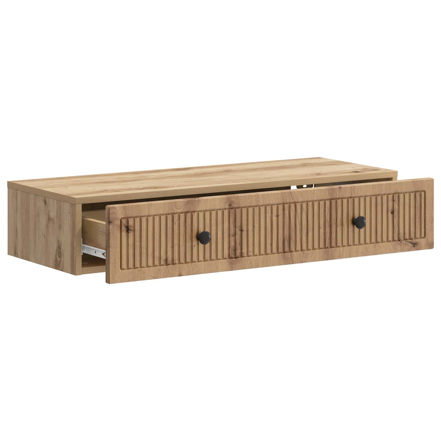 Wandmontage Zijtafel Artisanaal eiken 87,5 x 34,5 x 17 cm