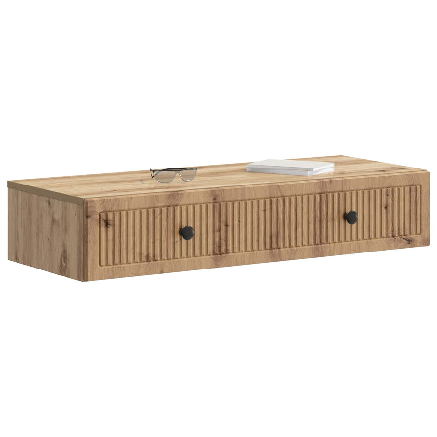 Wandmontage Zijtafel Artisanaal eiken 87,5 x 34,5 x 17 cm