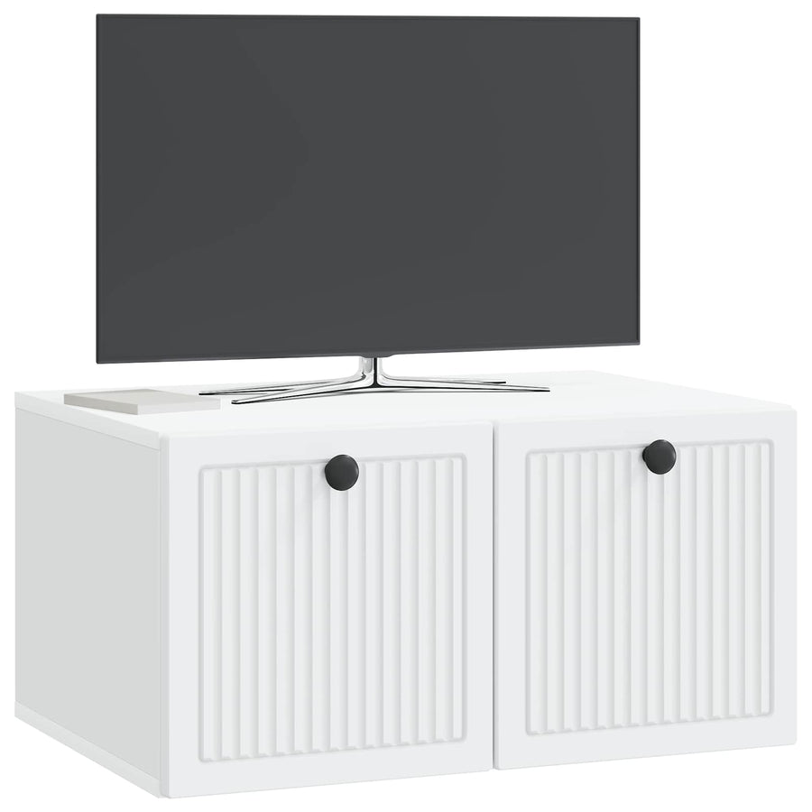 Wandbeugel TV-kast Wit 59,5 x 41 x 30 cm Bewerkt hout