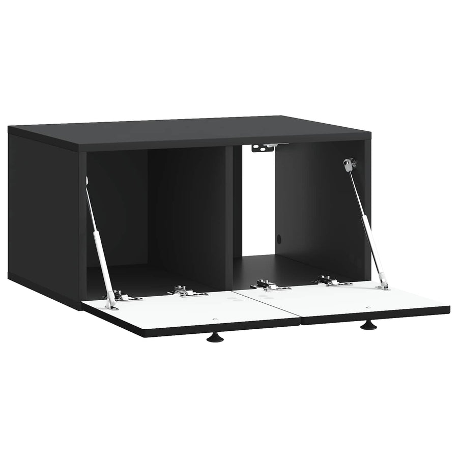 Wandbeugel TV-kast Zwart 59,5 x 41 x 30 cm Bewerkt hout