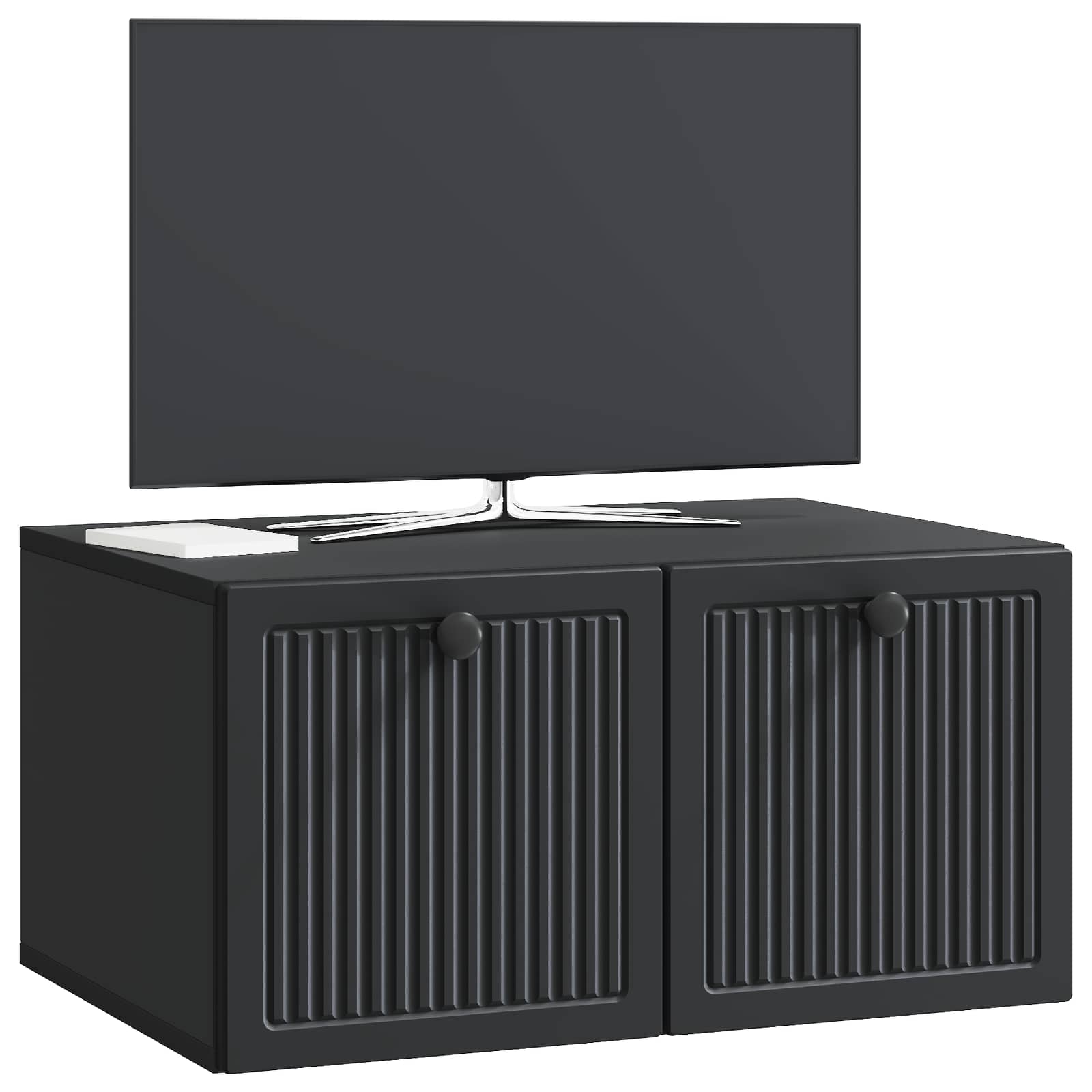 Wandbeugel TV-kast Zwart 59,5 x 41 x 30 cm Bewerkt hout
