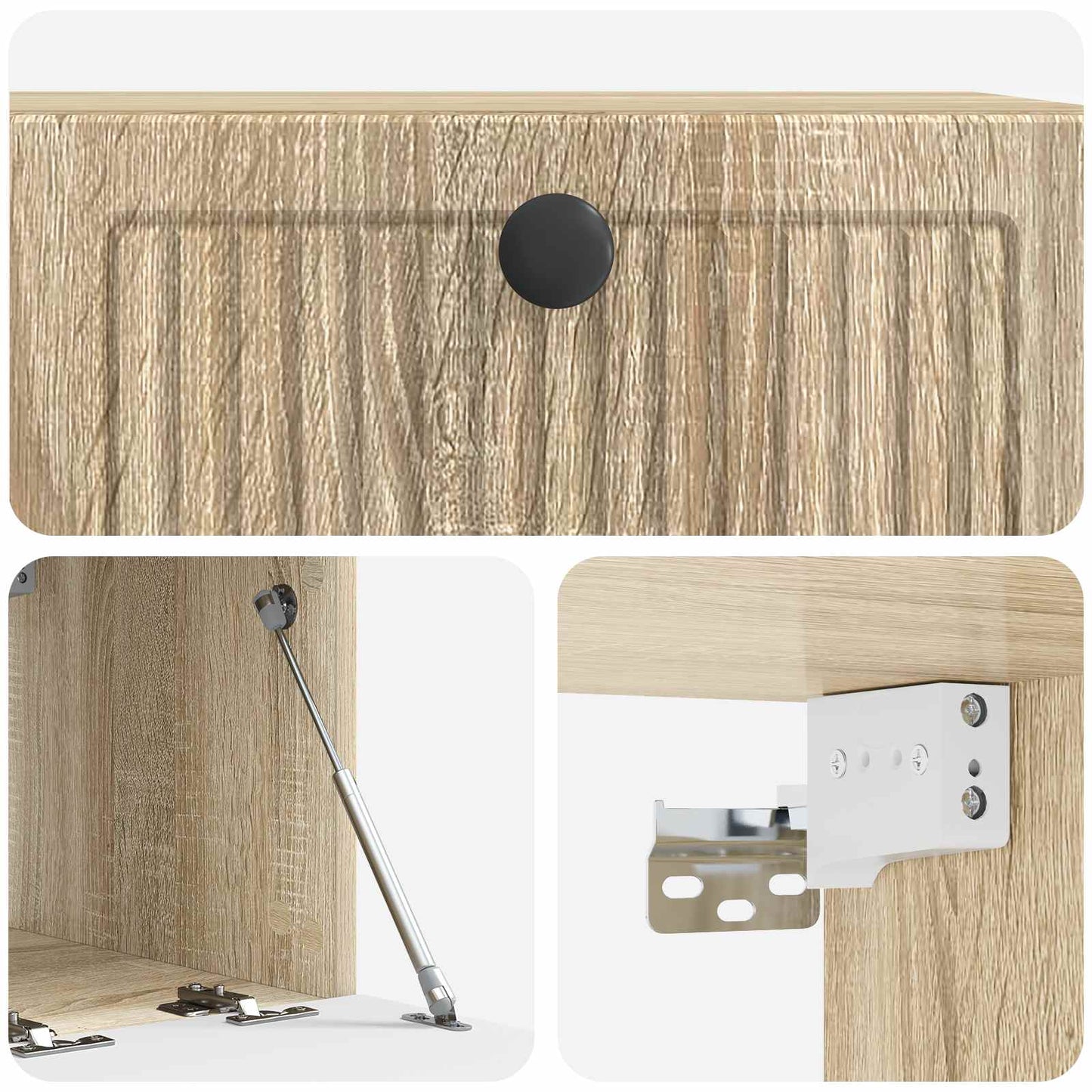 Wandbeugel TV-kast Sonoma Eiken 59,5 x 41 x 30 cm Bewerkt hout