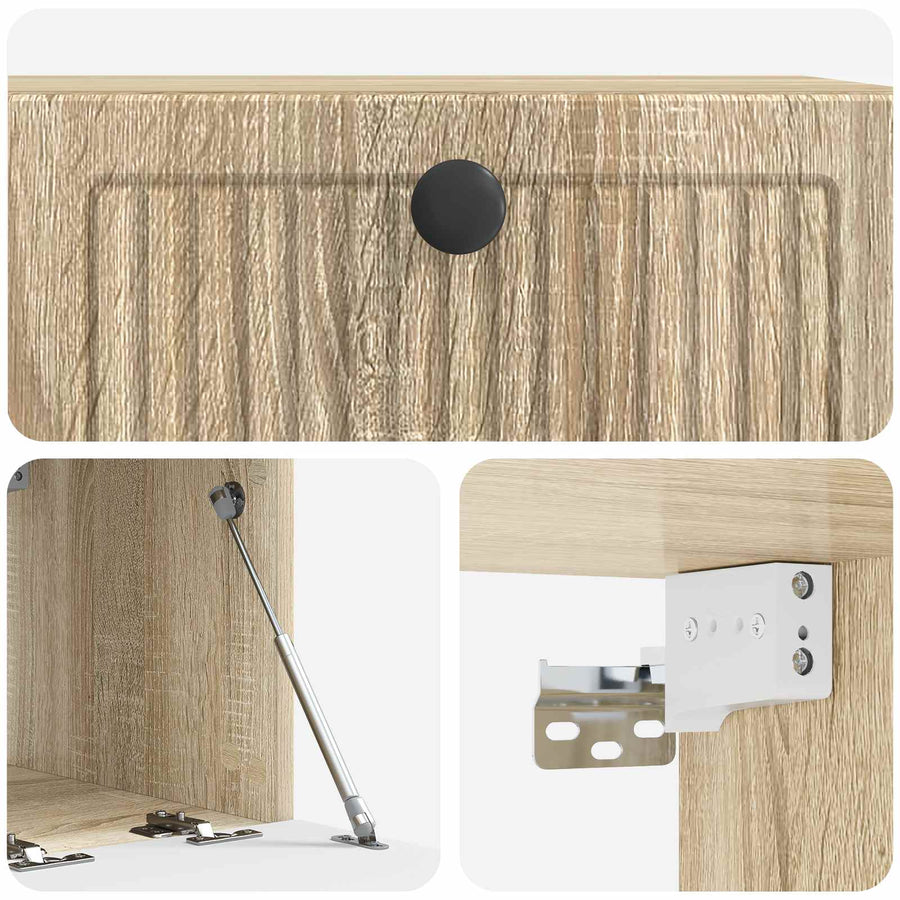 Wandbeugel TV-kast Sonoma Eiken 59,5 x 41 x 30 cm Bewerkt hout