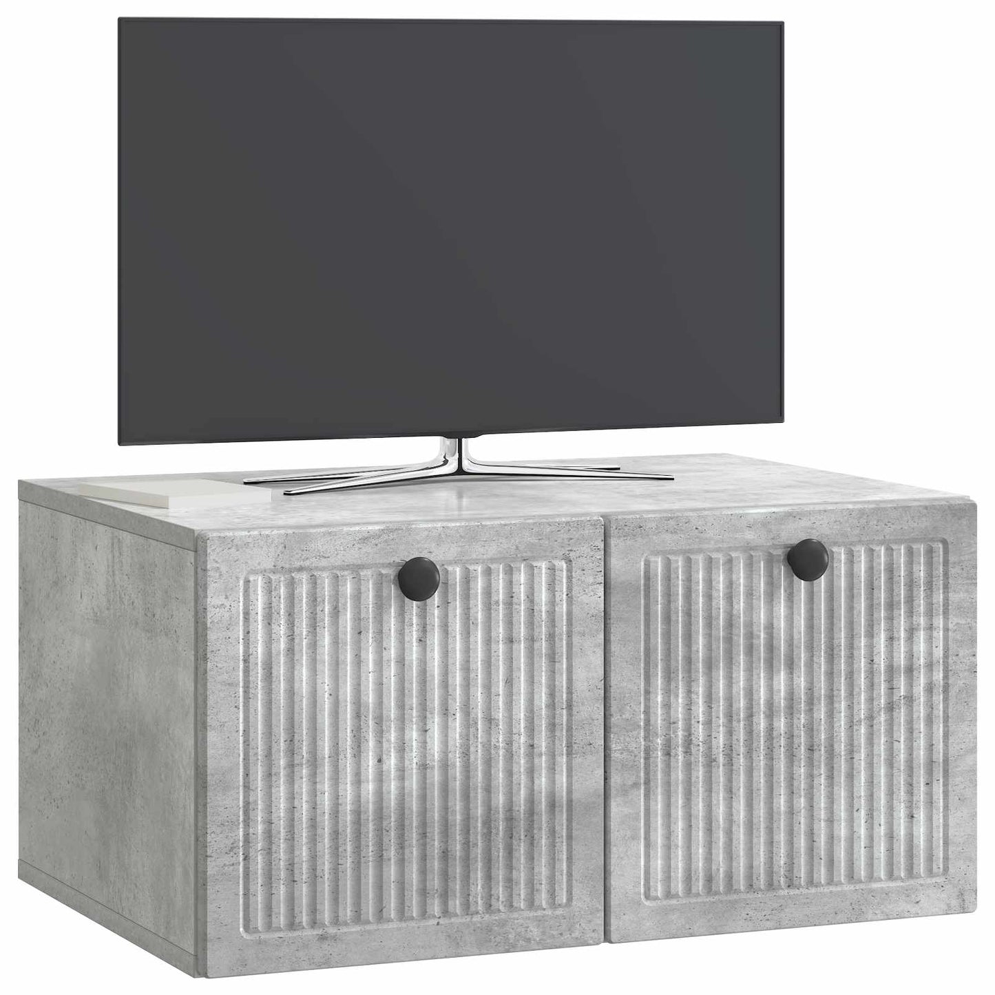Wandbeugel TV-kast Betongrijs 59,5 x 41 x 30 cm Bewerkt hout