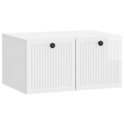 Wandbeugel TV-kast Hoogglans Wit 59,5 x 41 x 30 cm Bewerkt hout