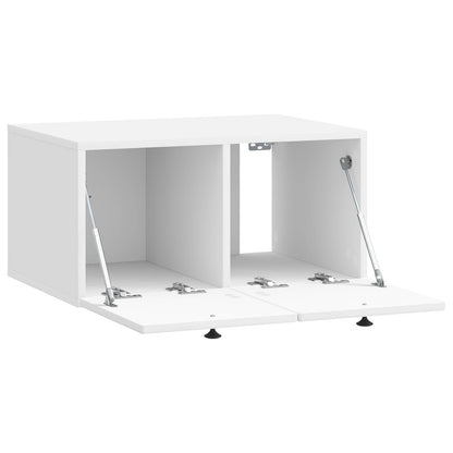 Wandbeugel TV-kast Hoogglans Wit 59,5 x 41 x 30 cm Bewerkt hout