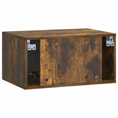 Wandbeugel TV-kast Gerookt eiken 59,5 x 41 x 30 cm Bewerkt hout