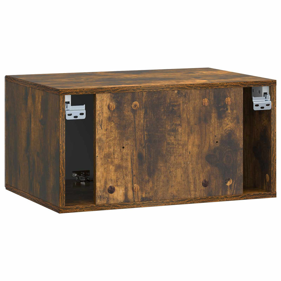 Wandbeugel TV-kast Gerookt eiken 59,5 x 41 x 30 cm Bewerkt hout