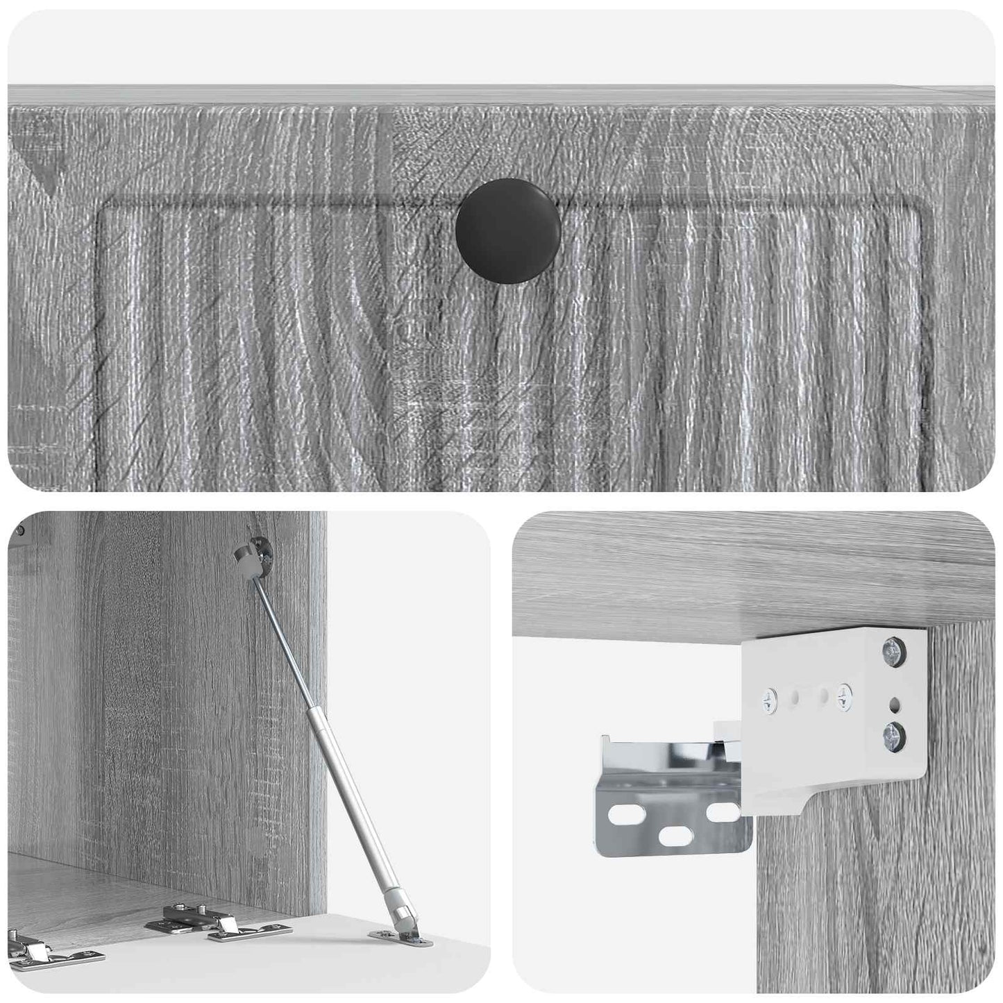 Wandbeugel TV-kast Grijs sonoma 59,5 x 41 x 30 cm Bewerkt hout