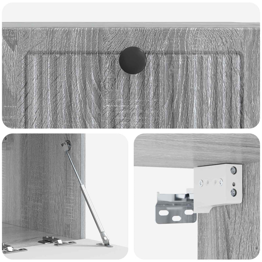 Wandbeugel TV-kast Grijs sonoma 59,5 x 41 x 30 cm Bewerkt hout