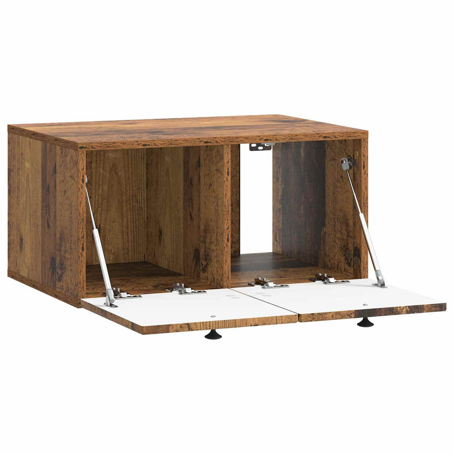 Wandbeugel TV-kast Oud hout 59,5 x 41 x 30 cm Bewerkt hout