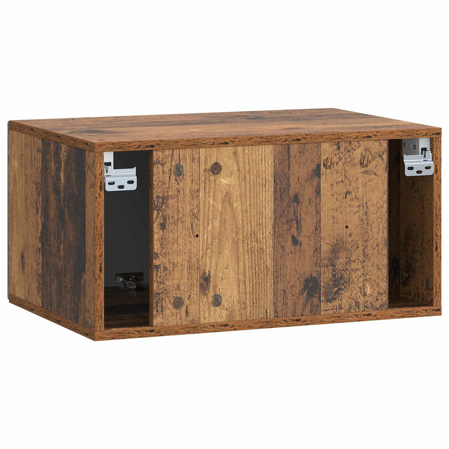 Wandbeugel TV-kast Oud hout 59,5 x 41 x 30 cm Bewerkt hout