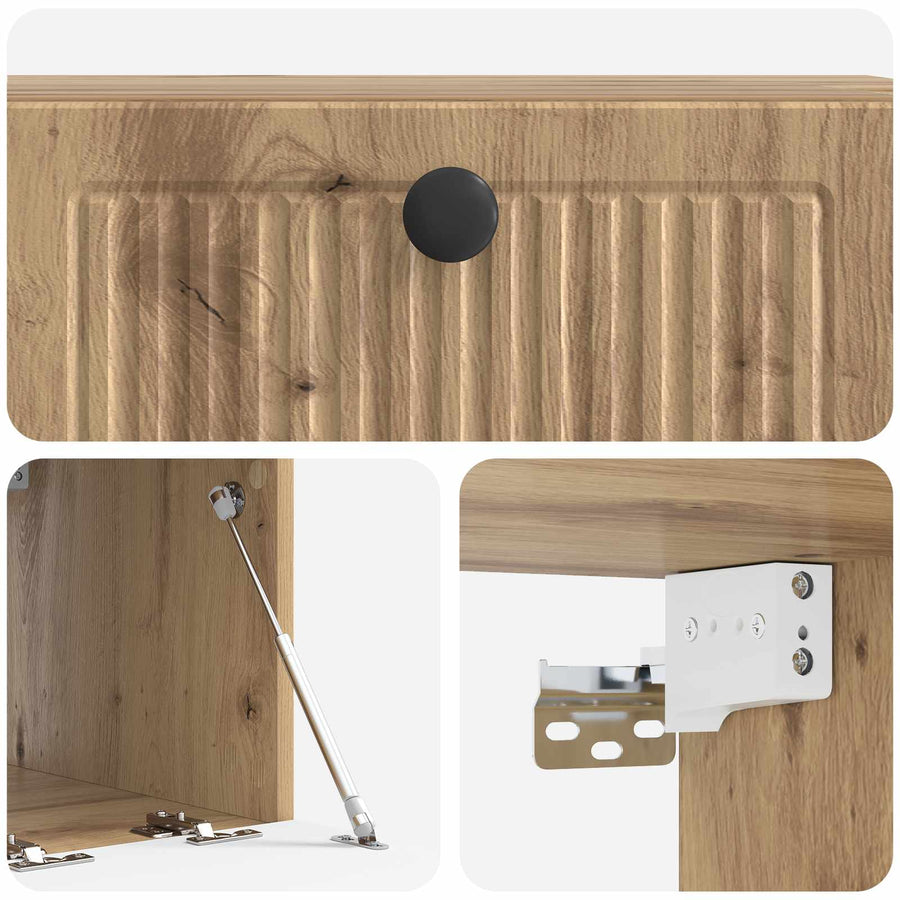 Wandbeugel TV-kast Artisanaal eiken 59,5 x 41 x 30 cm