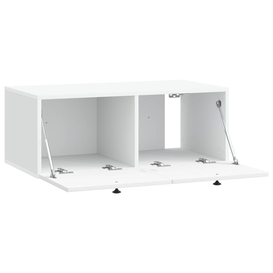 Wandbeugel TV-kast Wit 78,5 x 41 x 30 cm Bewerkt hout