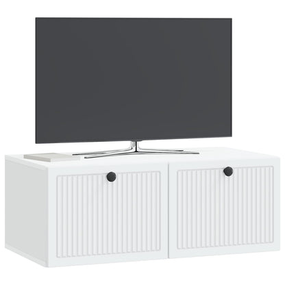 Wandbeugel TV-kast Wit 78,5 x 41 x 30 cm Bewerkt hout