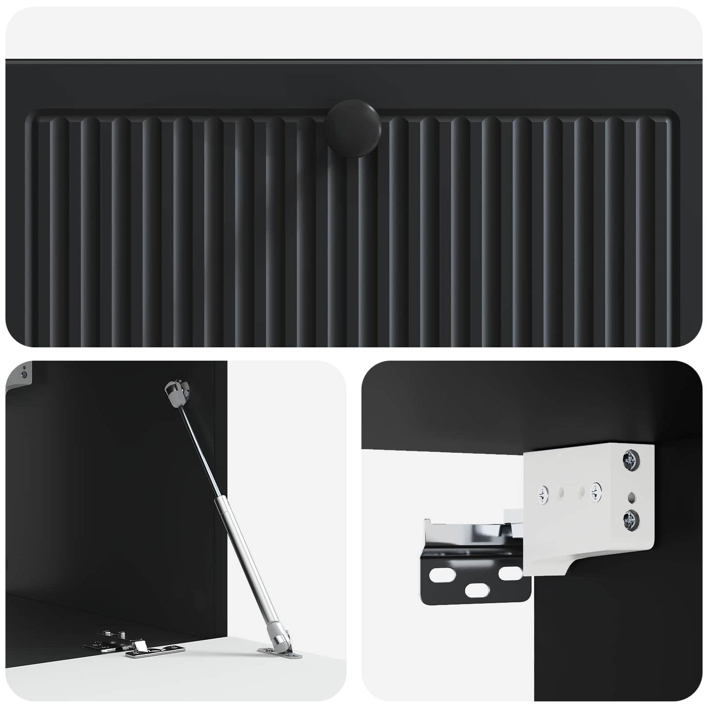 Wandbeugel TV-kast Zwart 78,5 x 41 x 30 cm Bewerkt hout