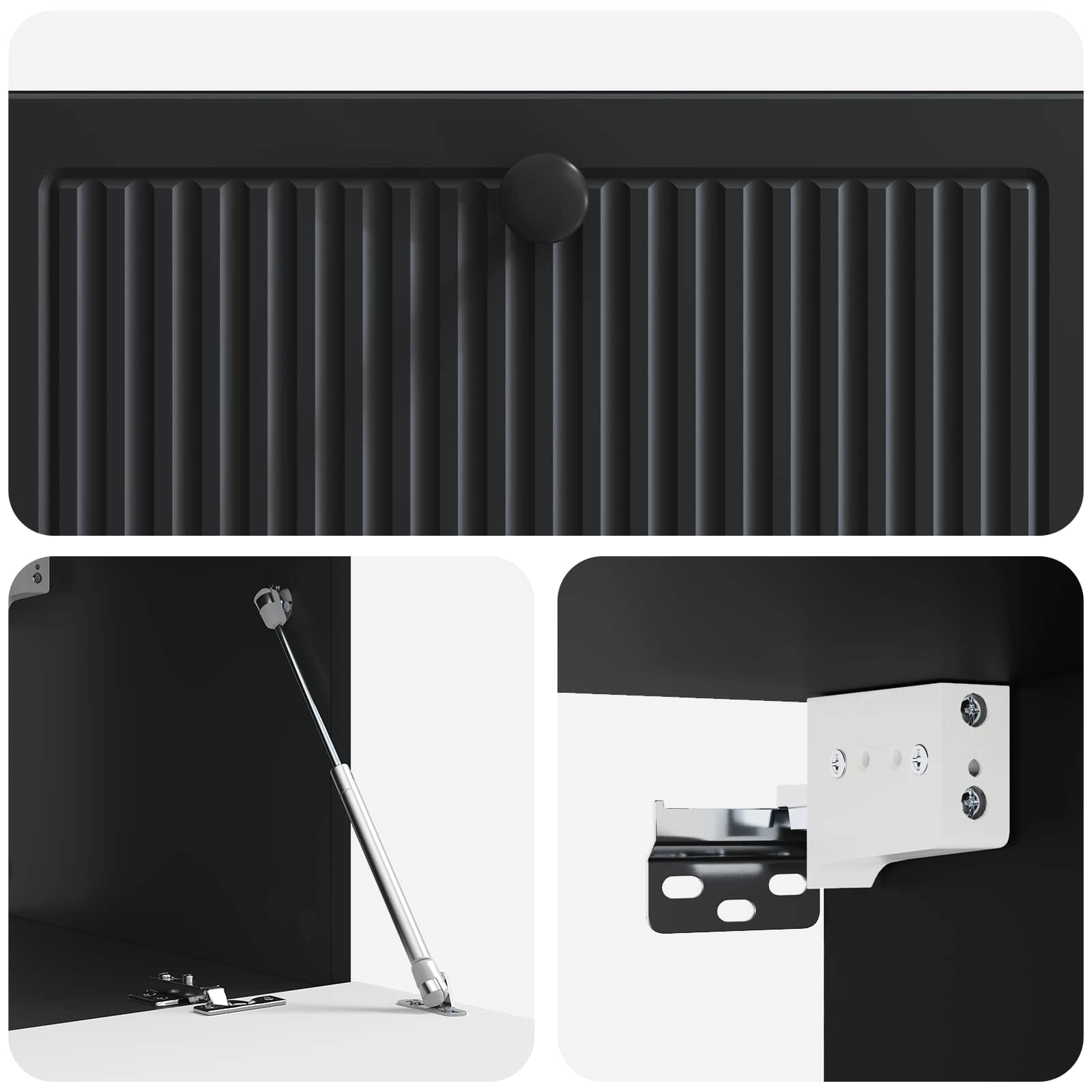 Wandbeugel TV-kast Zwart 78,5 x 41 x 30 cm Bewerkt hout