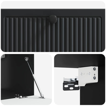 Wandbeugel TV-kast Zwart 78,5 x 41 x 30 cm Bewerkt hout