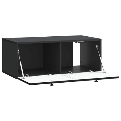 Wandbeugel TV-kast Zwart 78,5 x 41 x 30 cm Bewerkt hout