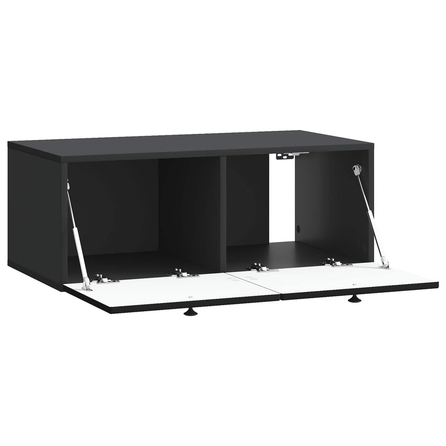 Wandbeugel TV-kast Zwart 78,5 x 41 x 30 cm Bewerkt hout