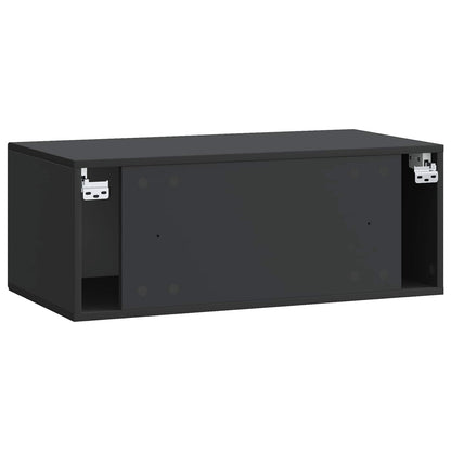 Wandbeugel TV-kast Zwart 78,5 x 41 x 30 cm Bewerkt hout