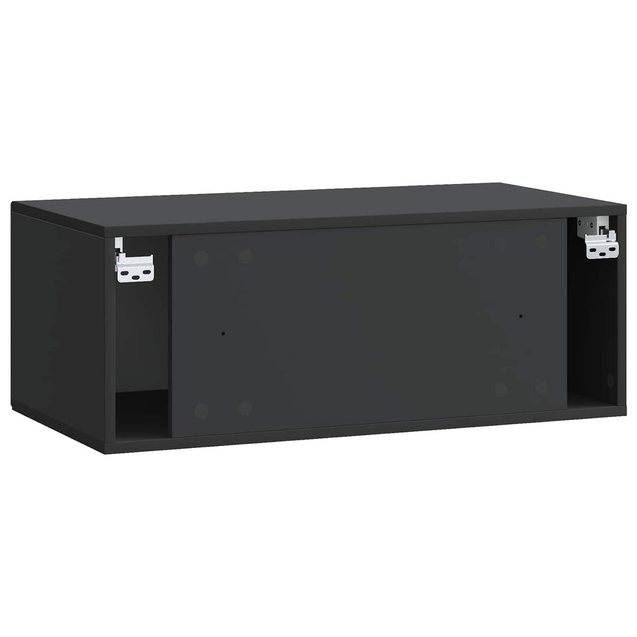 Wandbeugel TV-kast Zwart 78,5 x 41 x 30 cm Bewerkt hout