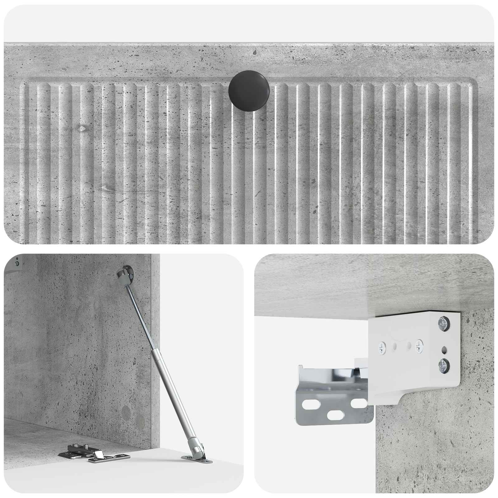 Wandbeugel TV-kast Betongrijs 78,5 x 41 x 30 cm Bewerkt hout