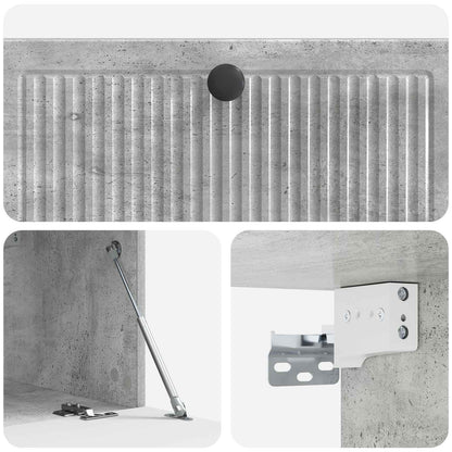 Wandbeugel TV-kast Betongrijs 78,5 x 41 x 30 cm Bewerkt hout