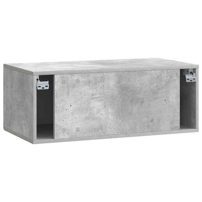 Wandbeugel TV-kast Betongrijs 78,5 x 41 x 30 cm Bewerkt hout