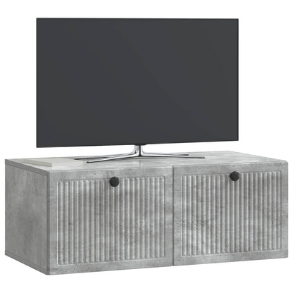 Wandbeugel TV-kast Betongrijs 78,5 x 41 x 30 cm Bewerkt hout