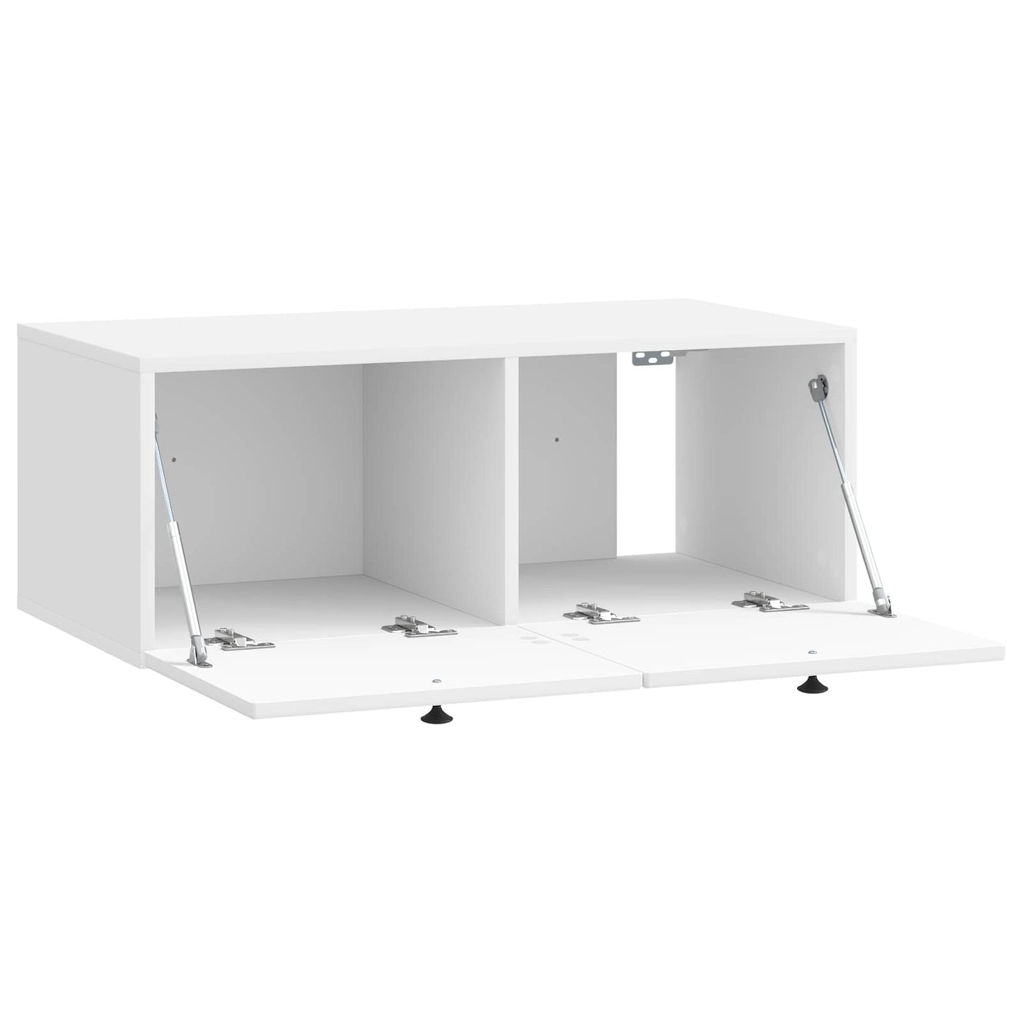 Wandbeugel TV-kast Hoogglans Wit 78,5 x 41 x 30 cm Bewerkt hout