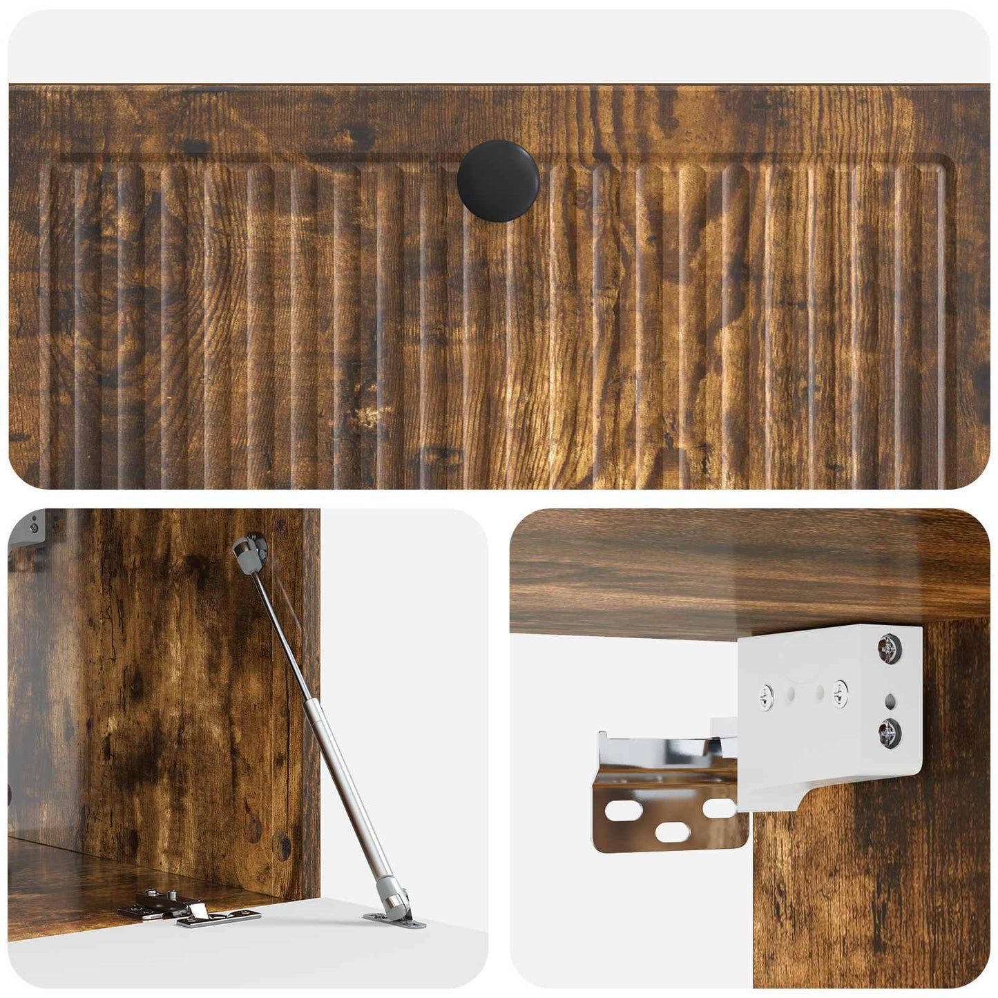 Wandbeugel TV-kast Gerookt eiken 78,5 x 41 x 30 cm Bewerkt hout