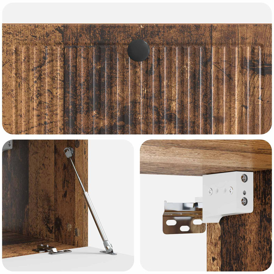 Wandbeugel TV-kast Oud hout 78,5 x 41 x 30 cm Bewerkt hout