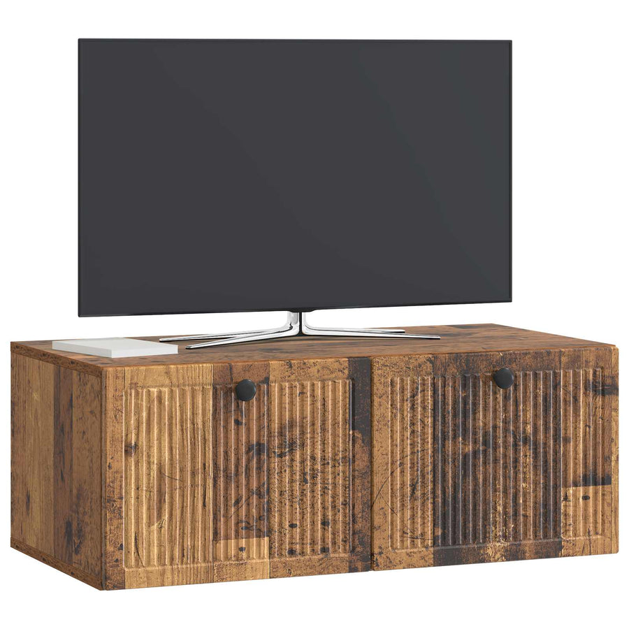 Wandbeugel TV-kast Oud hout 78,5 x 41 x 30 cm Bewerkt hout