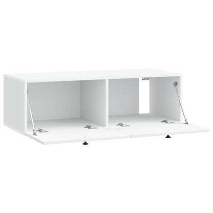 Wandbeugel TV-kast Wit 98 x 41 x 30 cm Bewerkt hout