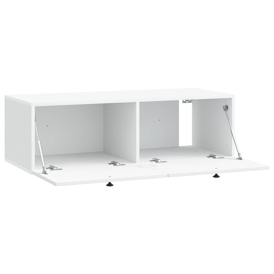 Wandbeugel TV-kast Wit 98 x 41 x 30 cm Bewerkt hout